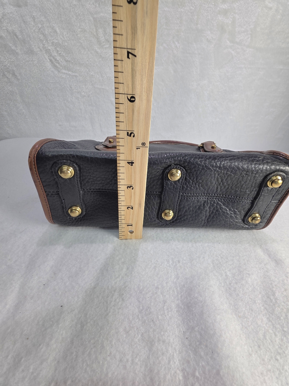 Vintage Dooney & Bourke All Weather Leather Satchel Black Pebbled Leather - Picture 9 of 12